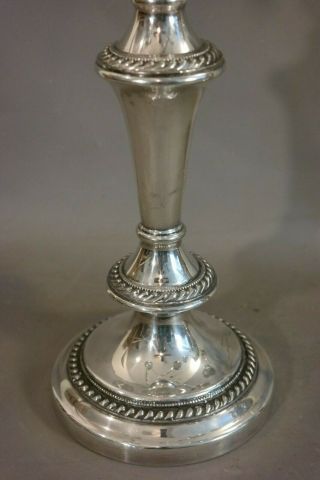 LG Antique ENGLISH SILVER Plate GEORGIAN CANDELABRA Old DINING TABLE CANDLESTICK 5