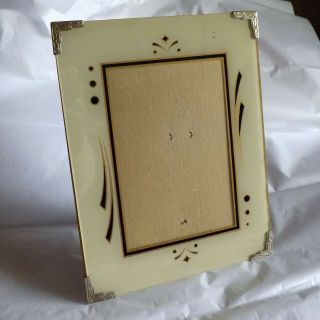 Art Deco Reverse Painted Easel Photo Frame 9 " X 7 "
