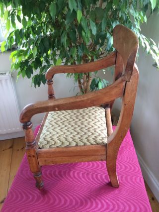 Antique Early 19th Century Child ' s Doll ' s Cherry Wood Chair 2