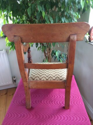 Antique Early 19th Century Child ' s Doll ' s Cherry Wood Chair 3