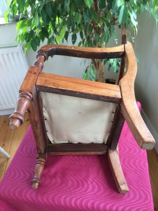 Antique Early 19th Century Child ' s Doll ' s Cherry Wood Chair 6