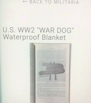 Rare US WW2 K - 9 Corps War Dog Waterproof blanket 7
