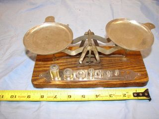 Vintage Pan Balance Scale Small Oz Weights Made Chicago Scientific