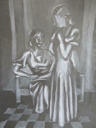 Really Old Painting Monochrome Art Deco Signed 1931