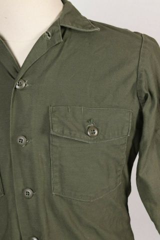 Vintage 70s Cotton Sateen OG - 107 Utility Uniform Shirt USA Mens Size Medium 4
