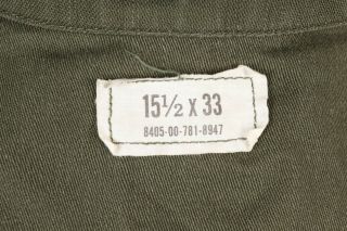 Vintage 70s Cotton Sateen OG - 107 Utility Uniform Shirt USA Mens Size Medium 5