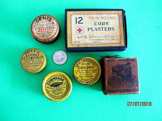 4 Vintage Corn Medicine Tins,  Dref 