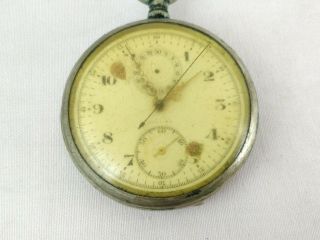 Antique Swiss Chronograph Pocket Watch Movement (in Part Case)