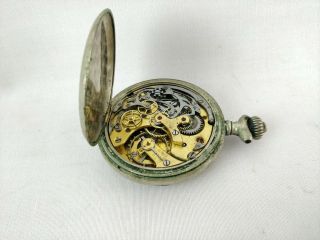 Antique Swiss Chronograph Pocket Watch Movement (in part case) 3