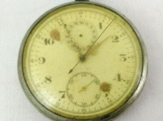 Antique Swiss Chronograph Pocket Watch Movement (in part case) 8