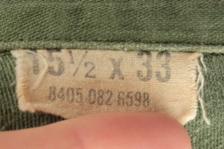 Vtg Men ' s 1960s Vietnam War US Army Sateen Uniform Shirt 60s Med Short 6371 2