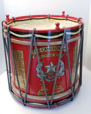 Wwii Ww2 British Brass Side Drum,  The Cameronians Scottish Rifles,  Rare