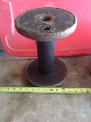 Vintage Large Hubbard Wooden Industrial Textile Wood Thread Spool Collectible