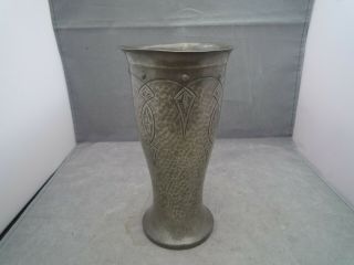Arts And Crafts Mayflower Pewter Vase 8 Inch High