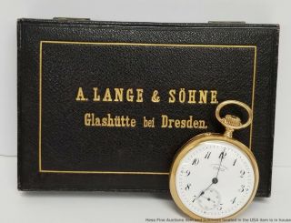 Heavy 18k Gold German A Lange 1st Quality Pocket Watch w Box Papers Receipt 4