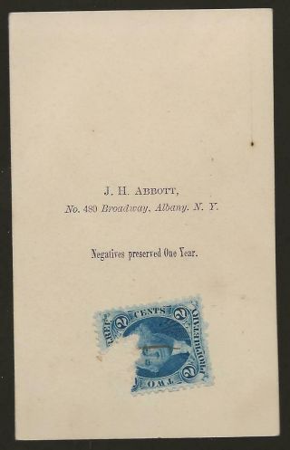 Civil War CDV Union Officer with Sword Albany NY backmark 2