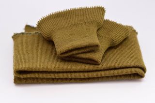 Rare Us Army Wool Tanker/flight Jacket Cuff/ Waistband Set Olive Green