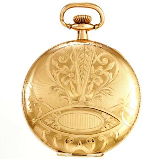 Antique Waltham Pocket Watch C1908 | Engraved Rose Gold Filled 12 Size Hunter Ca
