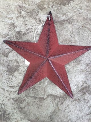 (Set of 6) RUST/BURGUNDY & BLACK BARN STARS 5.  5 