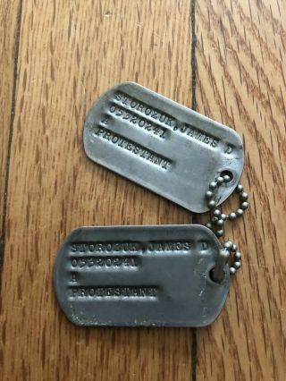 Vietnam War Us Army Dog Tags James Storozuk