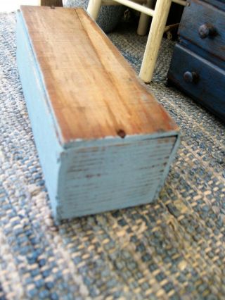 Small Antique Wood Cheese Box Robins Egg Blue Milk Paint Seed Label FreeShipping 5