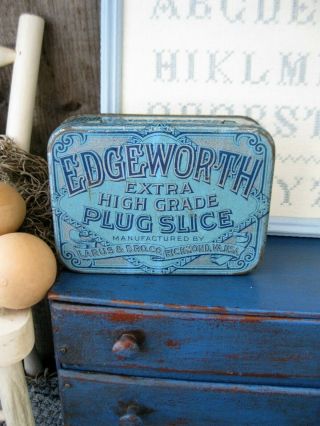 Small Antique Wood Cheese Box Robins Egg Blue Milk Paint Seed Label FreeShipping 7