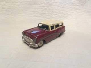 Vintage Tin Yonezawa Buick Station Wagon 1950 ' s Toy Car 8.  5 