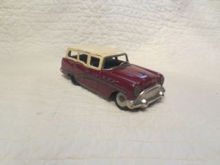 Vintage Tin Yonezawa Buick Station Wagon 1950 ' s Toy Car 8.  5 