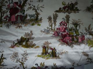 Antique Vintage French Toile De Jouy Curtains
