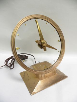 Vtg Modern Eames Era Haddon Model 70 Golden Vision Electric Mystery Clock (a8)