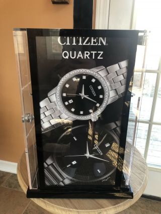 Citizen Quartz Rotating Watch Display Stand - Store Shop Watch Case W/ key 2