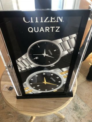 Citizen Quartz Rotating Watch Display Stand - Store Shop Watch Case W/ key 4