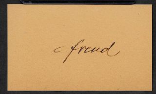 Sigmund Freud Autograph Reprint On Period 1920s 3x5 Card