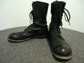 Vietnam War Corcoran Us Military Mens Black Leather Jump Boots - Size 11 1/2