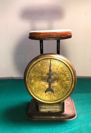 Antique Spring Balance Scale Manufactured By American Cutlery Co Chicago Usa