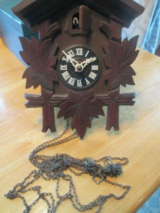 Vintage Germany Cuckoo Clock Missing Weights 9.  5 "