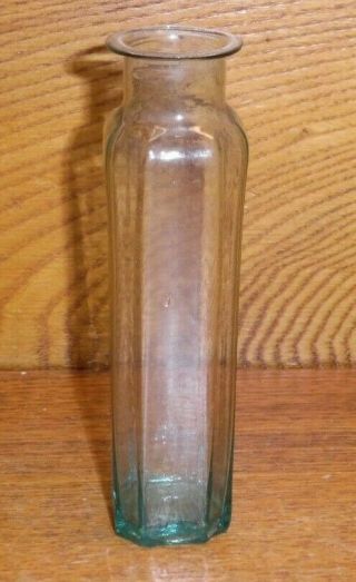 Thin Antique Blown Glass Medicine Bottle - 4 3/4 "
