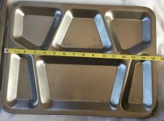 Vintage USN 2 Stainless Steel Metal US Navy Mess Divided Food Tray Camping RV 3
