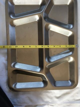 Vintage USN 2 Stainless Steel Metal US Navy Mess Divided Food Tray Camping RV 4