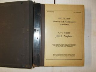 Rare Martin Jrm - 1 Mars Preliminary Erection & Maintenance Handbook