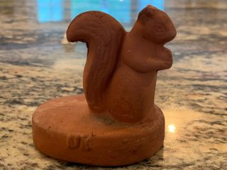 Unusual Antique Red Clay Figure Of A Squirrel