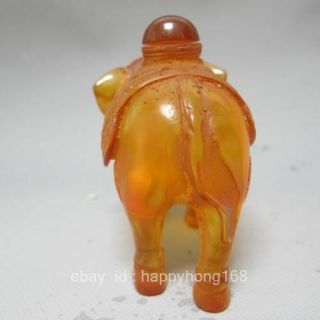 Chinese Hand - carved Elephant Snuff Bottle PRETTY b01 3