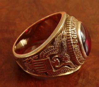 1964 10K Gold US ARMY CGSC CLASS RING COMMAND GENERAL STAFF COLLEGE - 15g - Vietnam 2