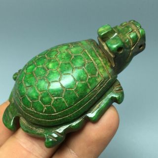 101g Chinese Old Natural Green Jade Hand - Carved Statue Tortoise Auspicious 50