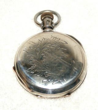 Estate Elgin 18s Pocket Watch Coin Silver Hunter Case C.  1890