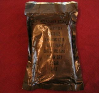 Vietnam War Era C Ration Accessory Packet With Cigarettes