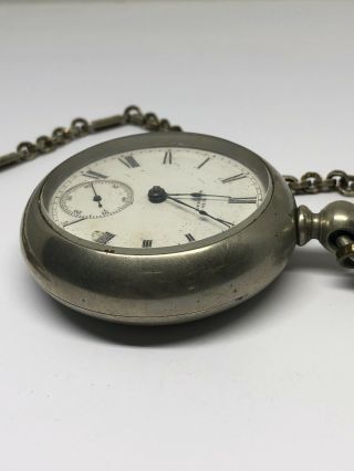 Waltham PS Bartlett Model 1877 Size 18 Pocket Watch w/ Chain c.  1882 5