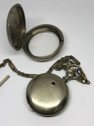 Waltham PS Bartlett Model 1877 Size 18 Pocket Watch w/ Chain c.  1882 7