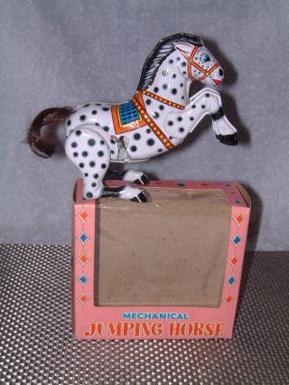 Daiya Rare Jumping Horse Clockwork Tin Horse.  & Box