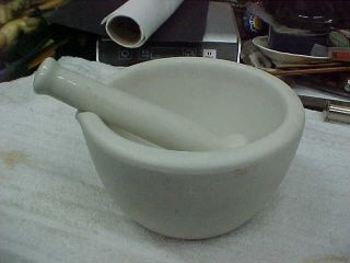 Vintage Large Mortar And Pestle Pharmacy 6 1/4 " Diameter,  Beleive Coors